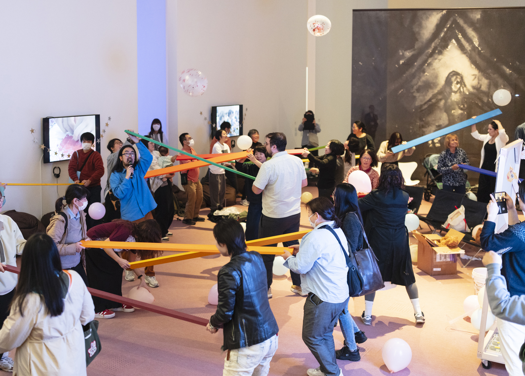 Ei Arakawa-Nash, LGBTQIA+ Baby Shower Event, 2024, performance view, The National Art Center, Tokyo, Photo: Shu Nakagawa, Courtesy of the artists and The National Art Center, Tokyo
